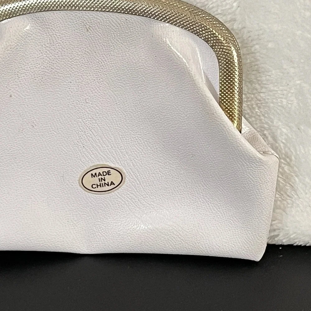 RARE Fairy Coin Purse White Kiss-Lock Clasp Vinyl Angel Girls Kids Child's T VTG